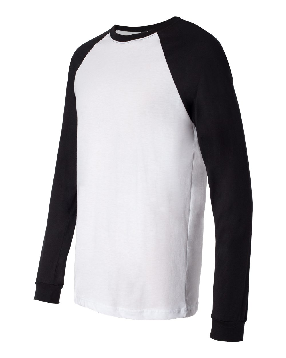 White/ Black Long Sleeve Jersey Baseball Tee - 3000
