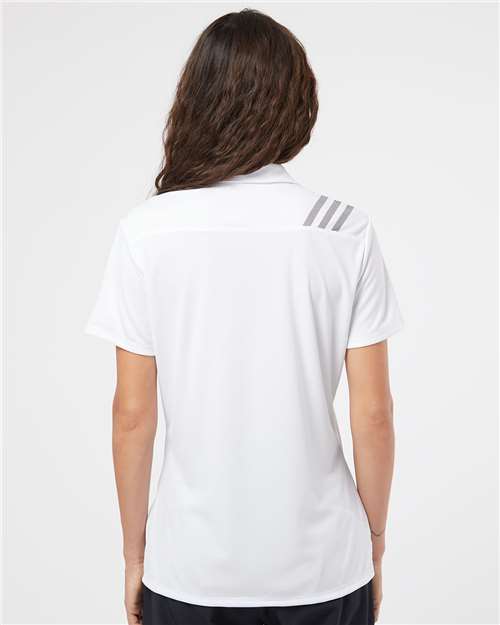 White/ Black Women&#39;s 3-Stripes Shoulder Polo - A325