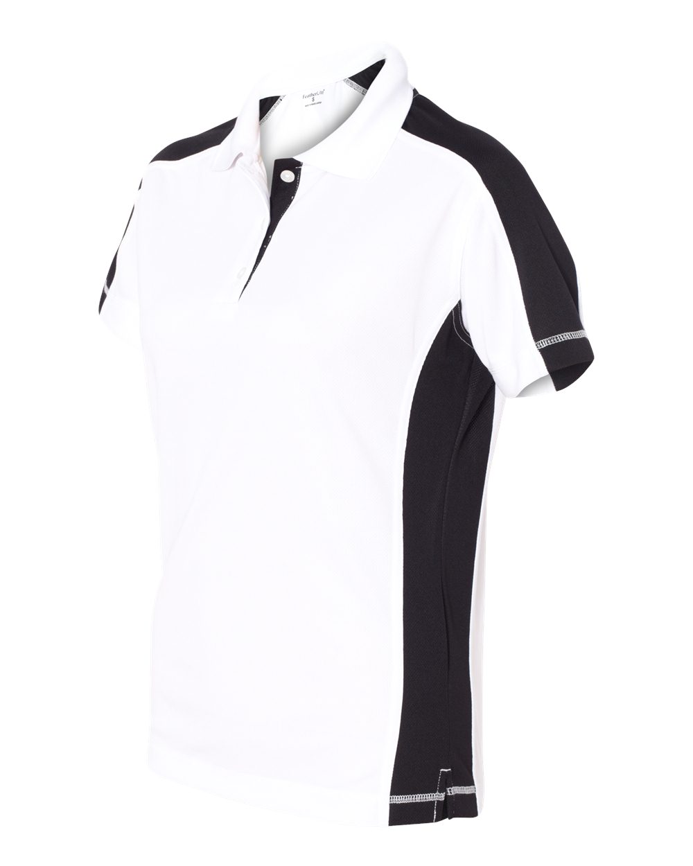 White/ Black Women&#39;s Colorblocked Moisture Free Mesh Polo - 5465