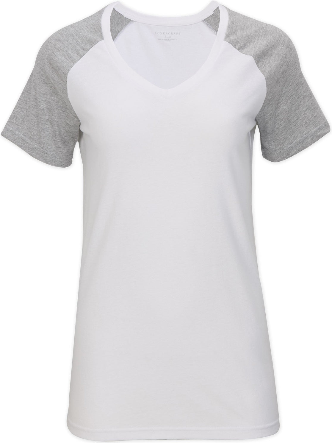 WHITE BOXERCRAFT  COLOR BLOCKED V-NECK TEE  grouped