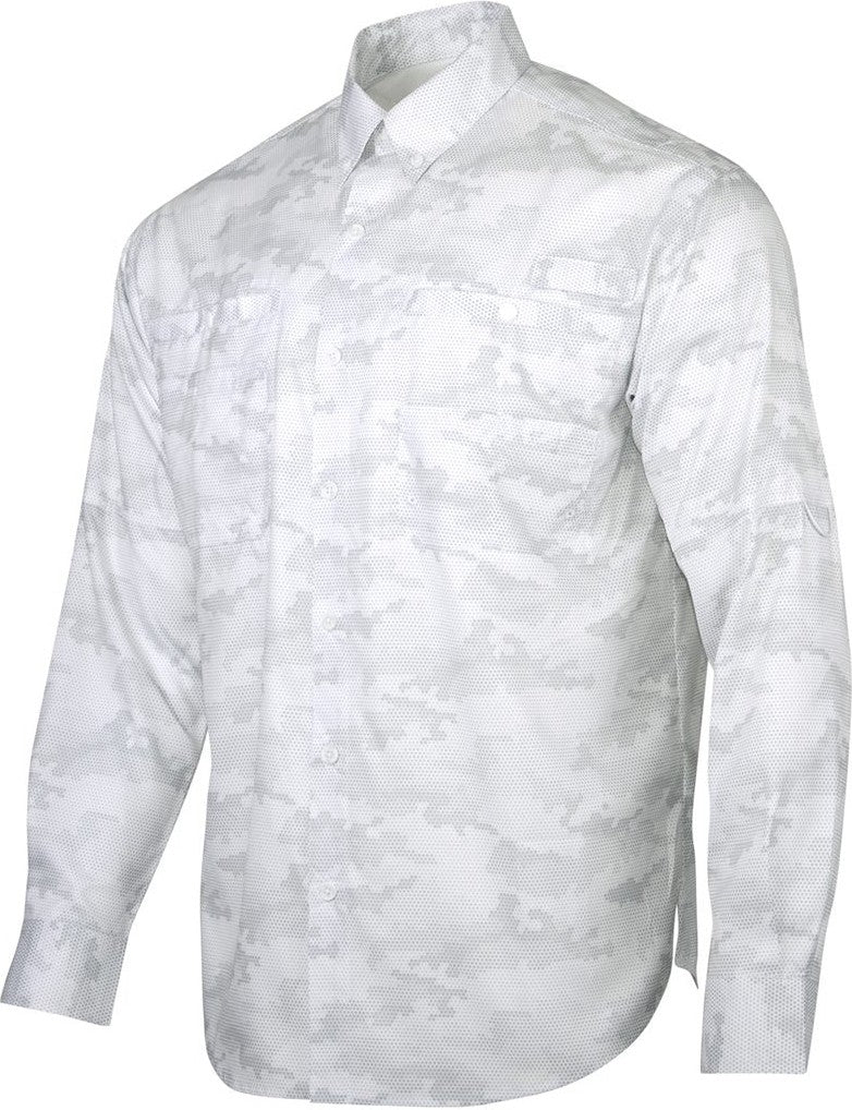 White Buxton Sublimated Long Sleeve Fishing Shirt - 709