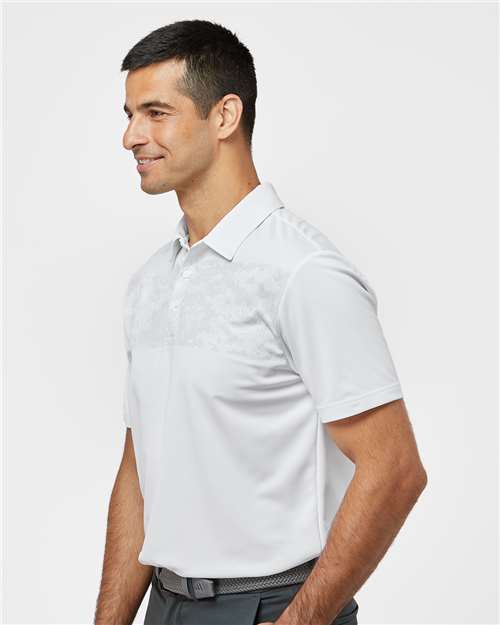 White Camo Chest Print Polo - A585