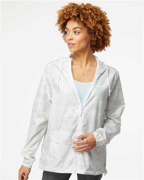 White Camo Lightweight Windbreaker Full-Zip Jacket - EXP54LWZ