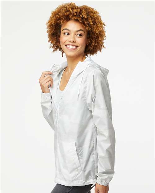 White Camo Lightweight Windbreaker Full-Zip Jacket - EXP54LWZ