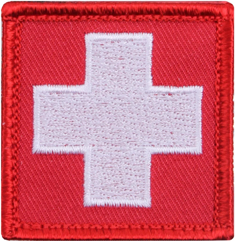 White Cross Red Morale Patch