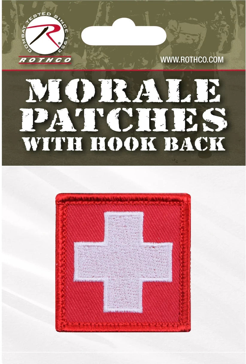 White Cross Red Morale Patch