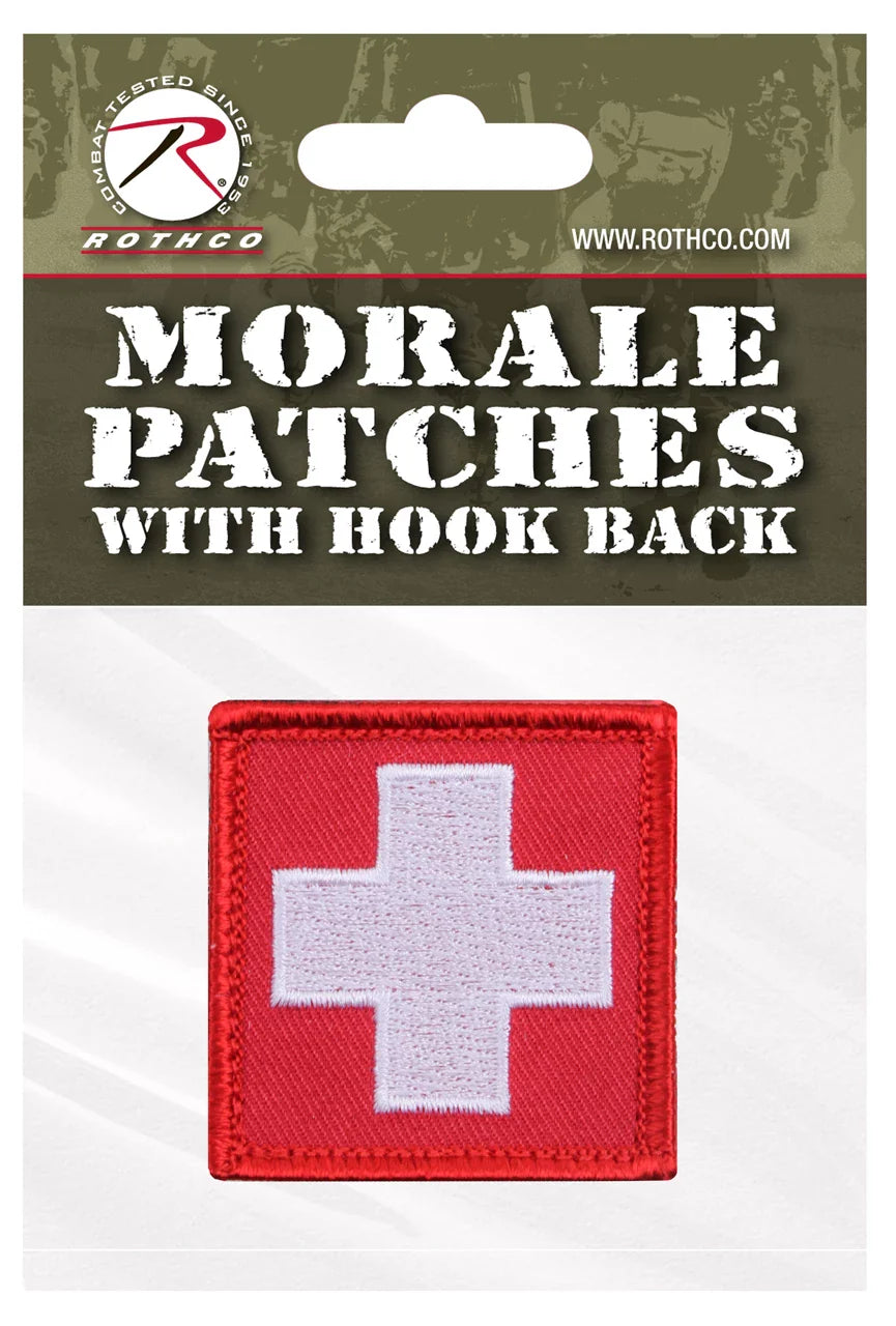 White Cross Red Morale Patch