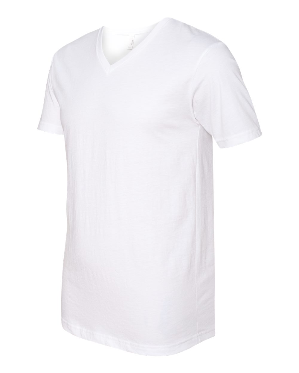 White CVC V-Neck T-Shirt - 6240