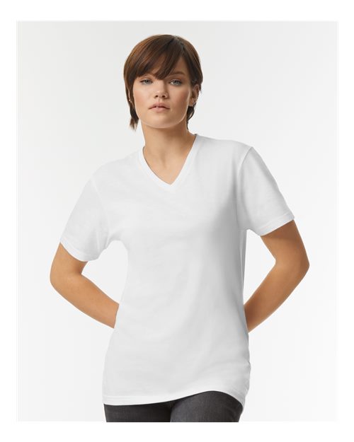 White CVC V-Neck Tee - 2006CVC