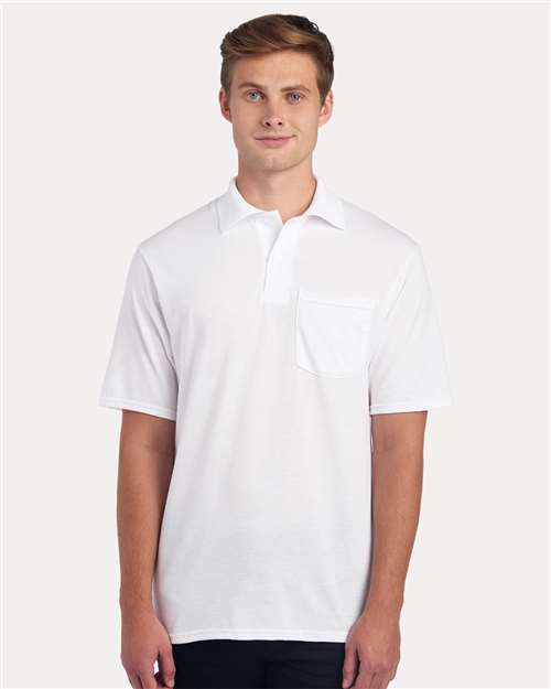 White Dri-Power® Polo with Pocket - 436MP