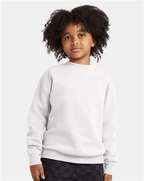 White Ecosmart® Youth Crewneck Sweatshirt - P360