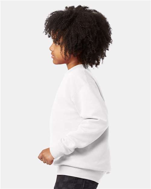 White Ecosmart® Youth Crewneck Sweatshirt - P360