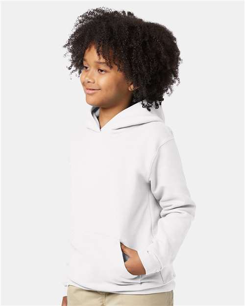 White Ecosmart® Youth Hooded Sweatshirt - P473