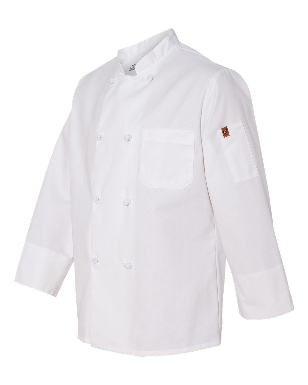 White Eight Knot Button Chef Coat with Thermometer Pocket - 0414