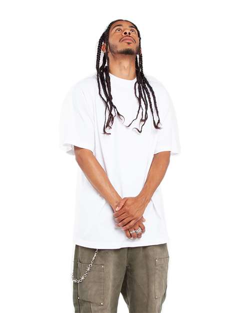 White Garment-Dyed Crewneck T-Shirt - SHGD