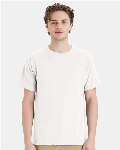 Front View of White Garment-Dyed Tearaway T-Shirt - CW100