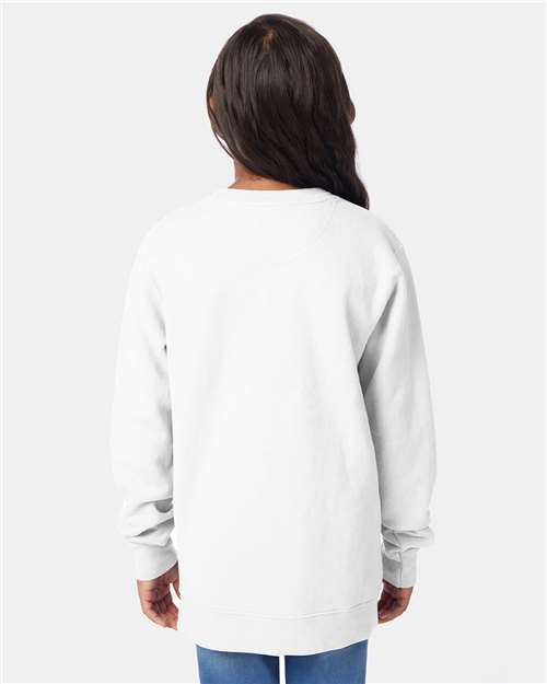 White Garment-Dyed Youth Crewneck Sweatshirt - GDH475