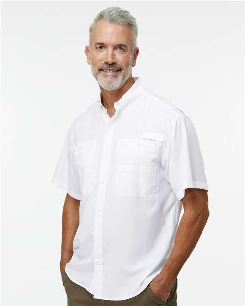 White Hatteras Performance Short Sleeve Fishing Shirt - 700
