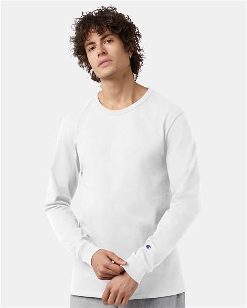 White Heritage Jersey Long Sleeve T-Shirt - T453