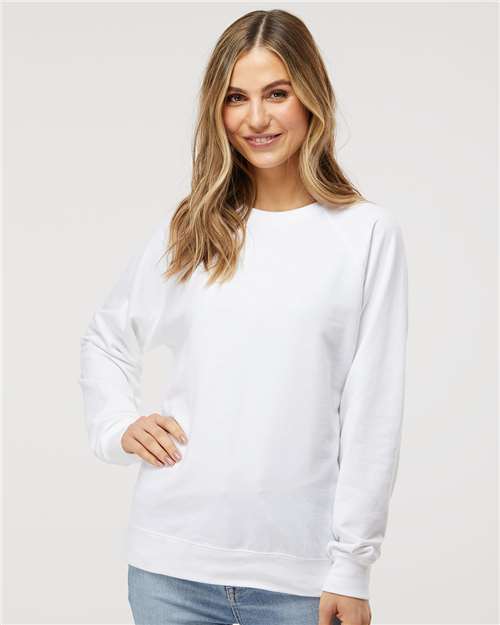 White Icon Lightweight Loopback Terry Crewneck Sweatshirt - SS1000C