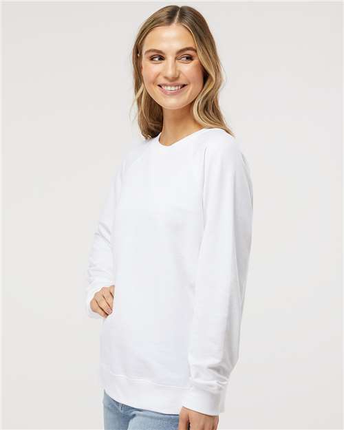 White Icon Lightweight Loopback Terry Crewneck Sweatshirt - SS1000C