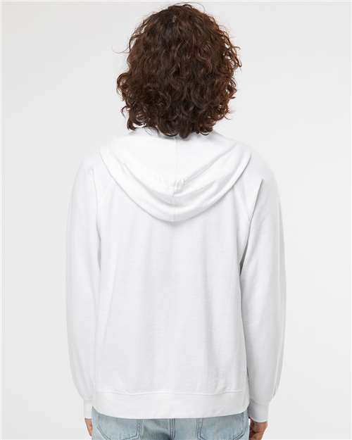 White Icon Lightweight Loopback Terry Full-Zip Hooded Sweatshirt - SS1000Z