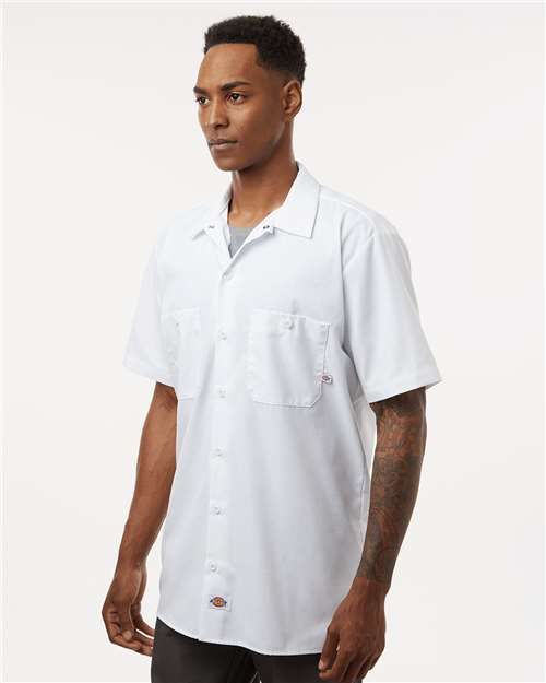 White Industrial Short Sleeve Work Shirt - S535