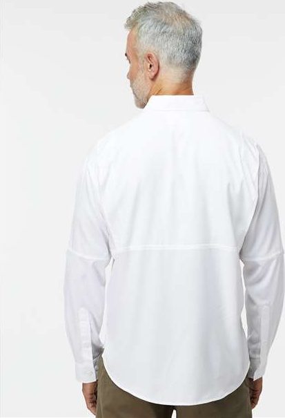 White Kitty Hawk Performance Long Sleeve Fishing Shirt - 702