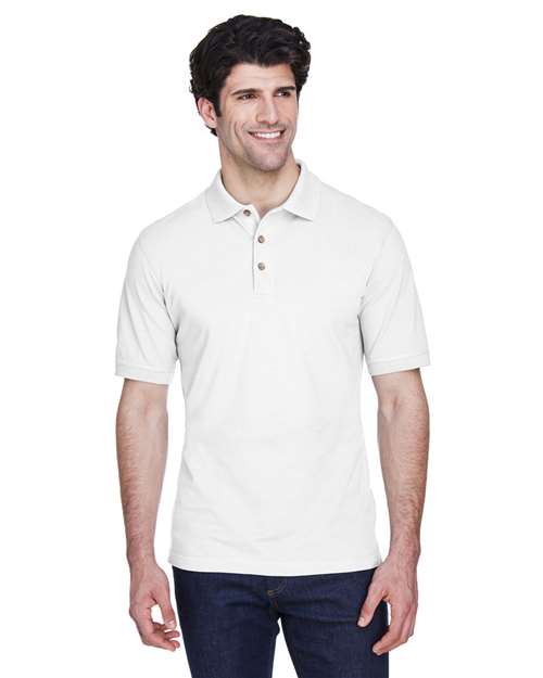 White Men's Classic Piqué Polo - 8535