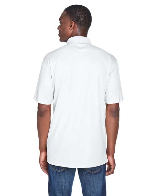 White Men&#39;s Cool &amp; Dry Sport Performance Interlock Polo - 8425
