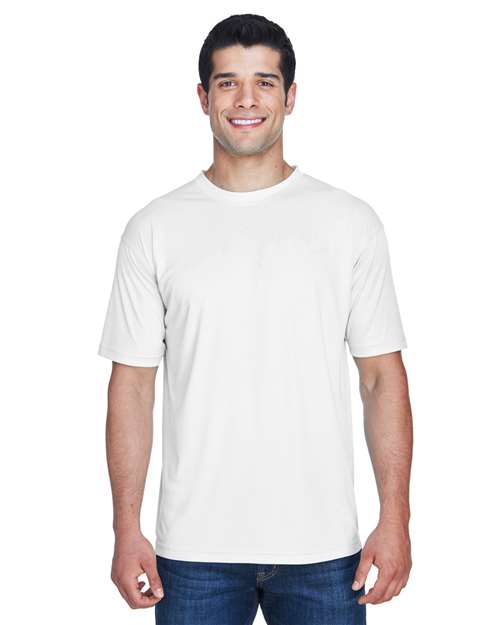 Front View of White Men's Cool & Dry Sport Performance Interlock T-Shirt - 8420