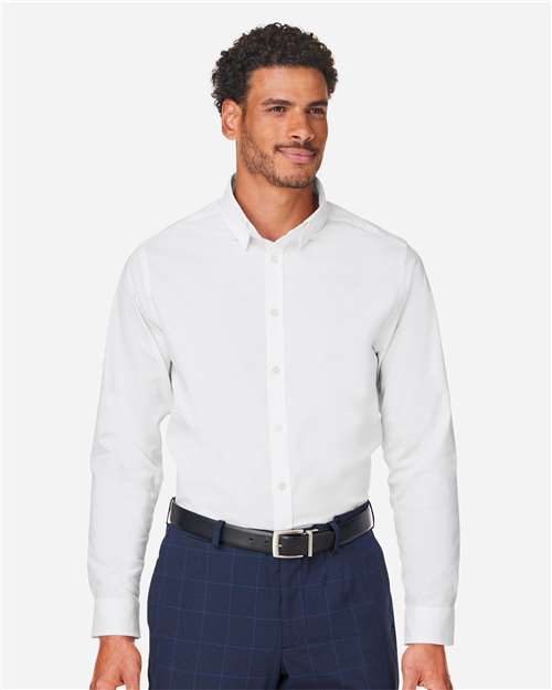 White Men&#39;s CrownLux Performance® Spencer Poplin Dress Shirt - DG505