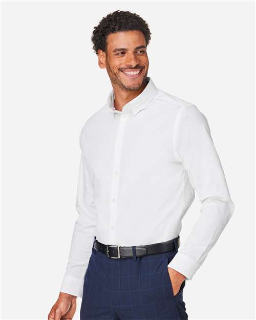 White Men&#39;s CrownLux Performance® Spencer Poplin Dress Shirt - DG505