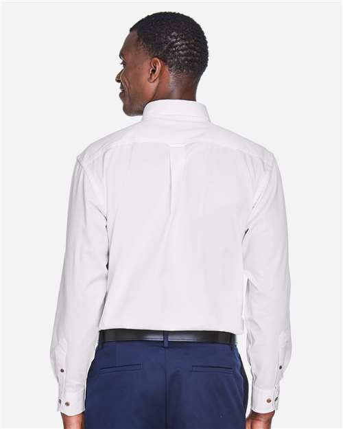 White Men&#39;s Easy Blend™ Long Sleeve Twill Shirt - M500