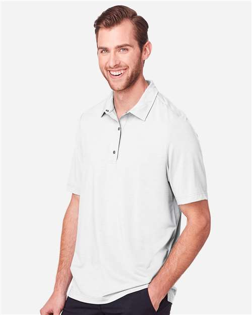 White Men's JAQ Snap-Up Stretch Performance Polo - NE100