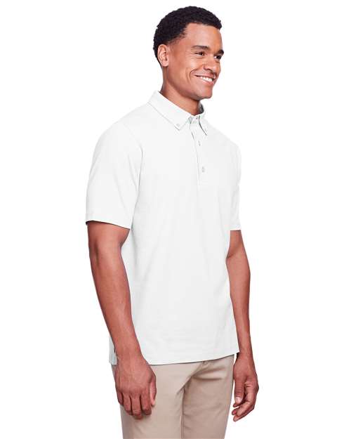 White Men&#39;s Lakeshore Stretch Cotton Performance Polo - UC105