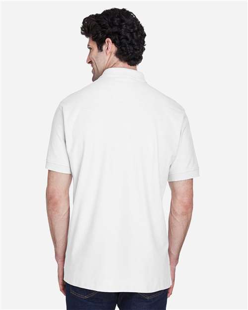 White Men&#39;s Pima Piqué Polo - D100