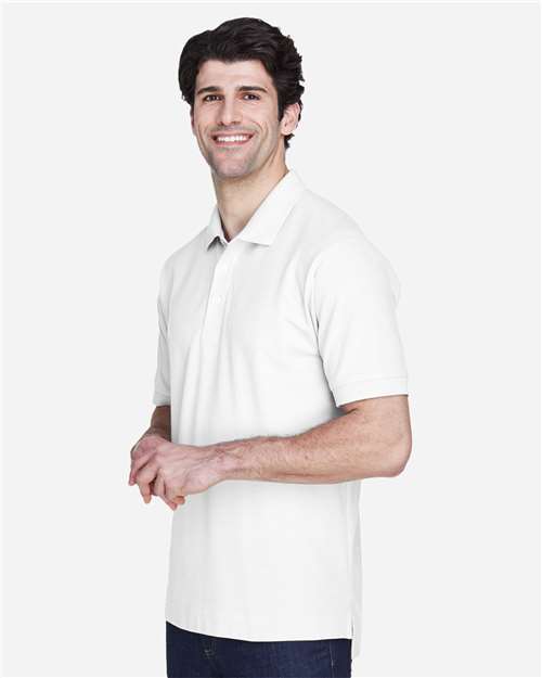 White Men&#39;s Pima Piqué Polo - D100
