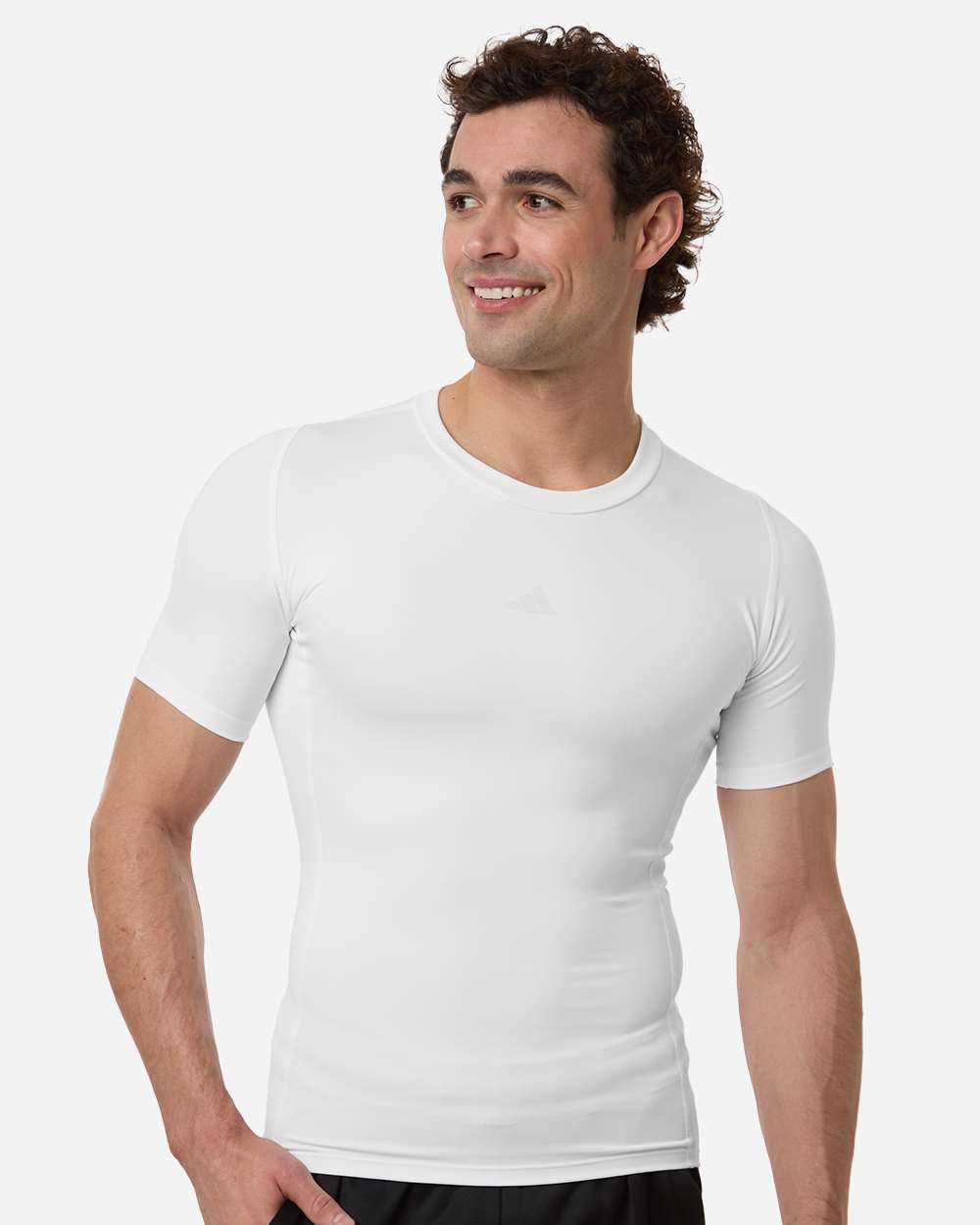 White Men's Techfit Compression T-Shirt - AT130 plain