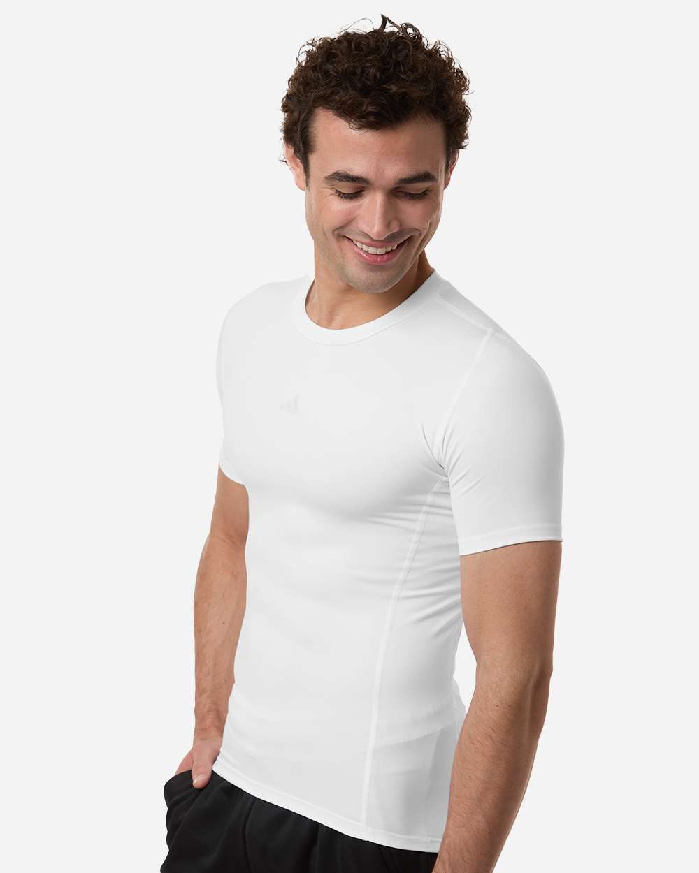 White Men's Techfit Compression T-Shirt - AT130