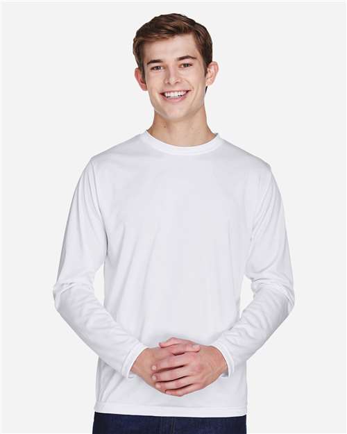 White Men's Zone Performance Long Sleeve T-Shirt - TT11L