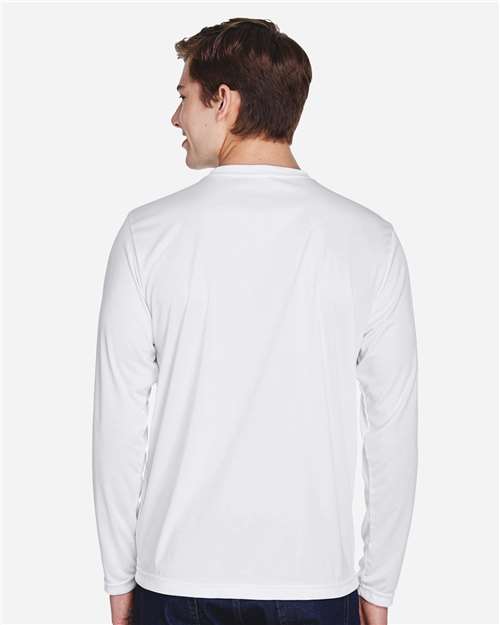 White Men's Zone Performance Long Sleeve T-Shirt - TT11L