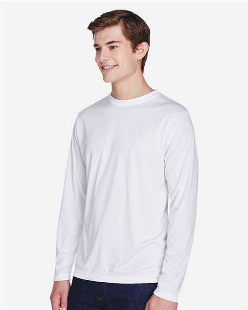 White Men's Zone Performance Long Sleeve T-Shirt - TT11L