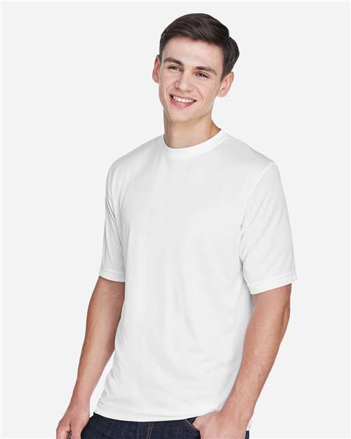 Rear View of White Men's Zone Performance T-Shirt - TT11