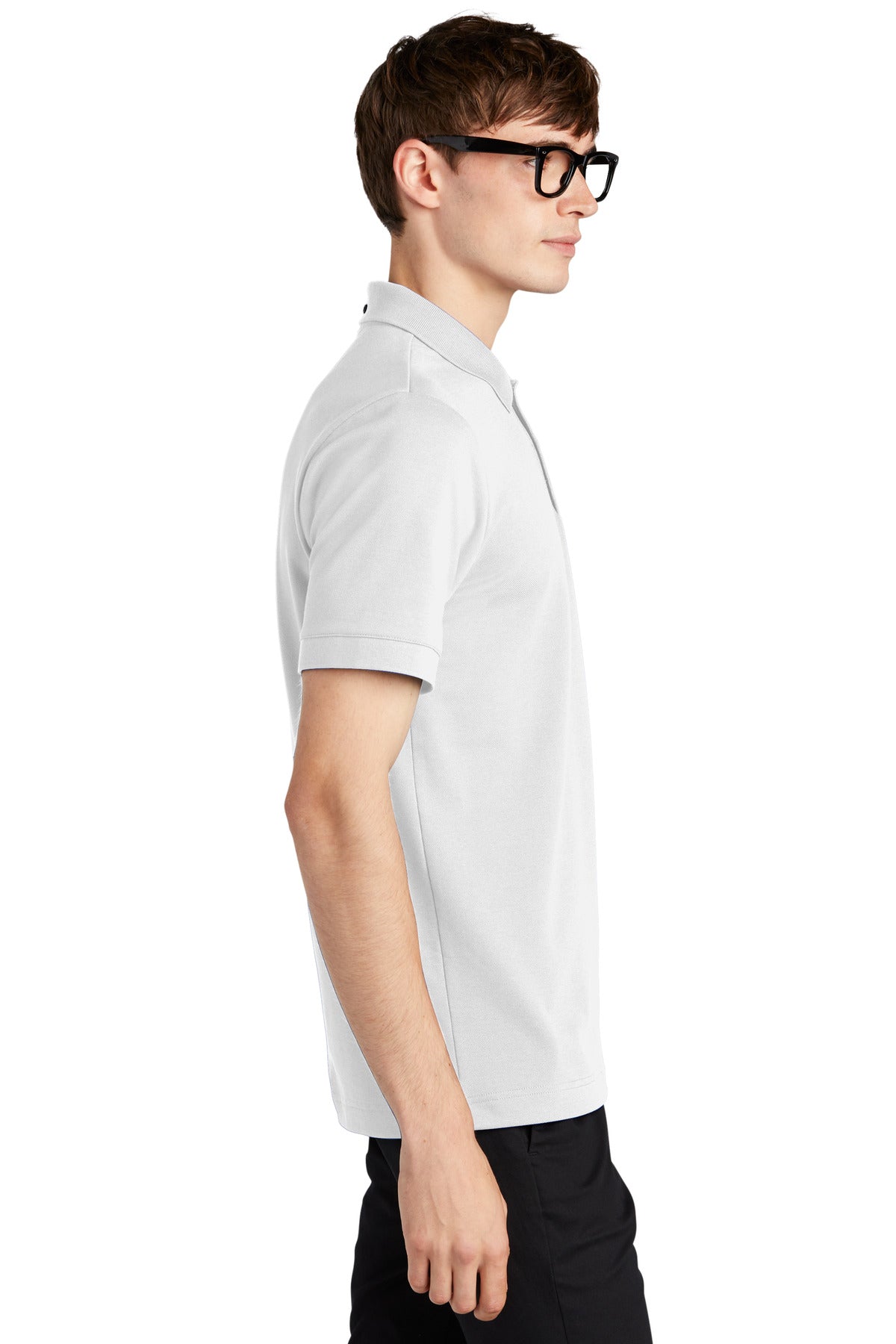 White Mercer+Mettle Stretch Heavyweight Pique Polo MM1000