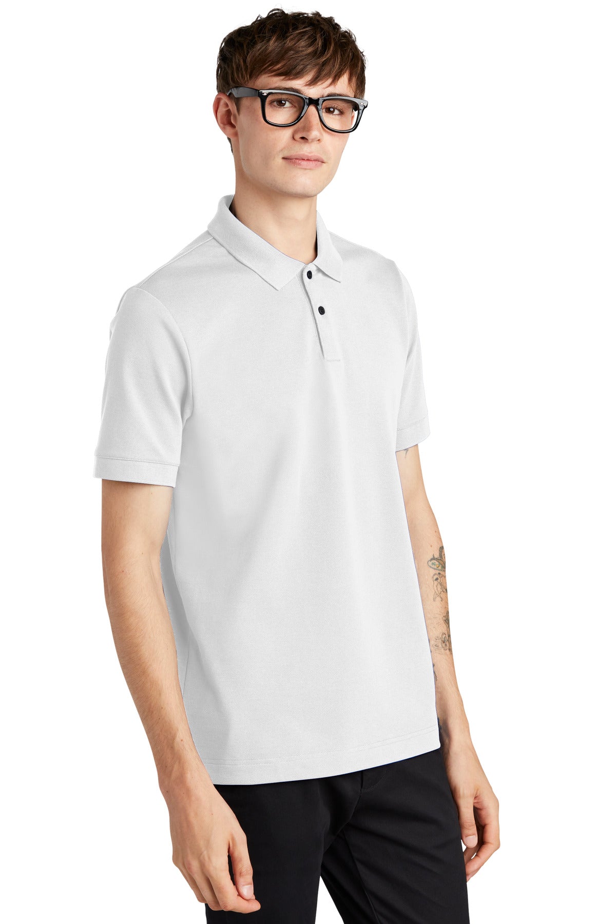 White Mercer+Mettle Stretch Heavyweight Pique Polo MM1000