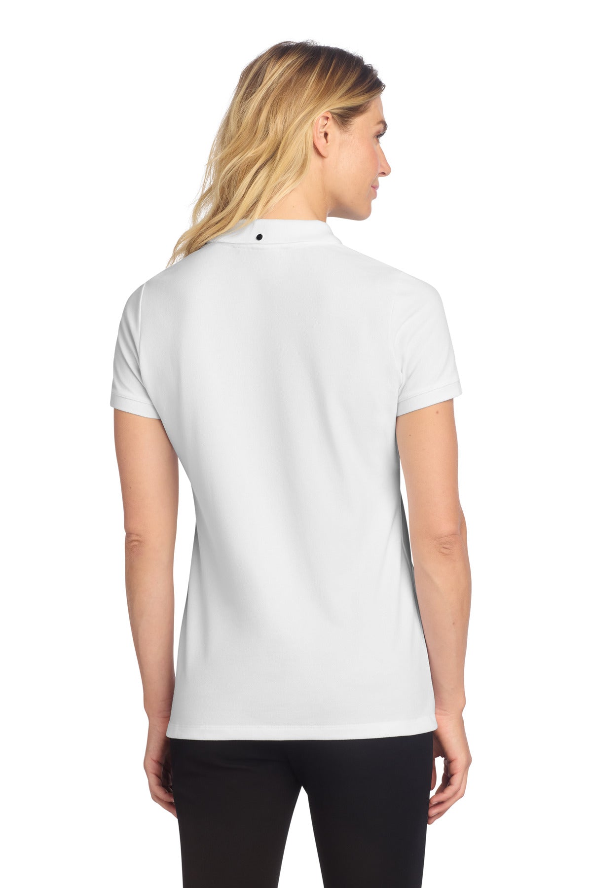 White Mercer+Mettle Women's Stretch Heavyweight Pique Polo MM1001