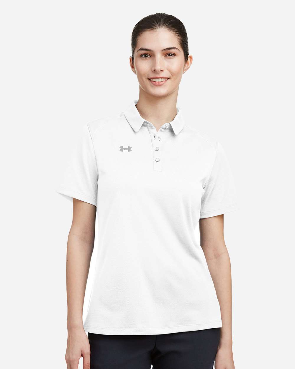 White/ Mod Grey Women's Tech™ Polo - 1370431 plain