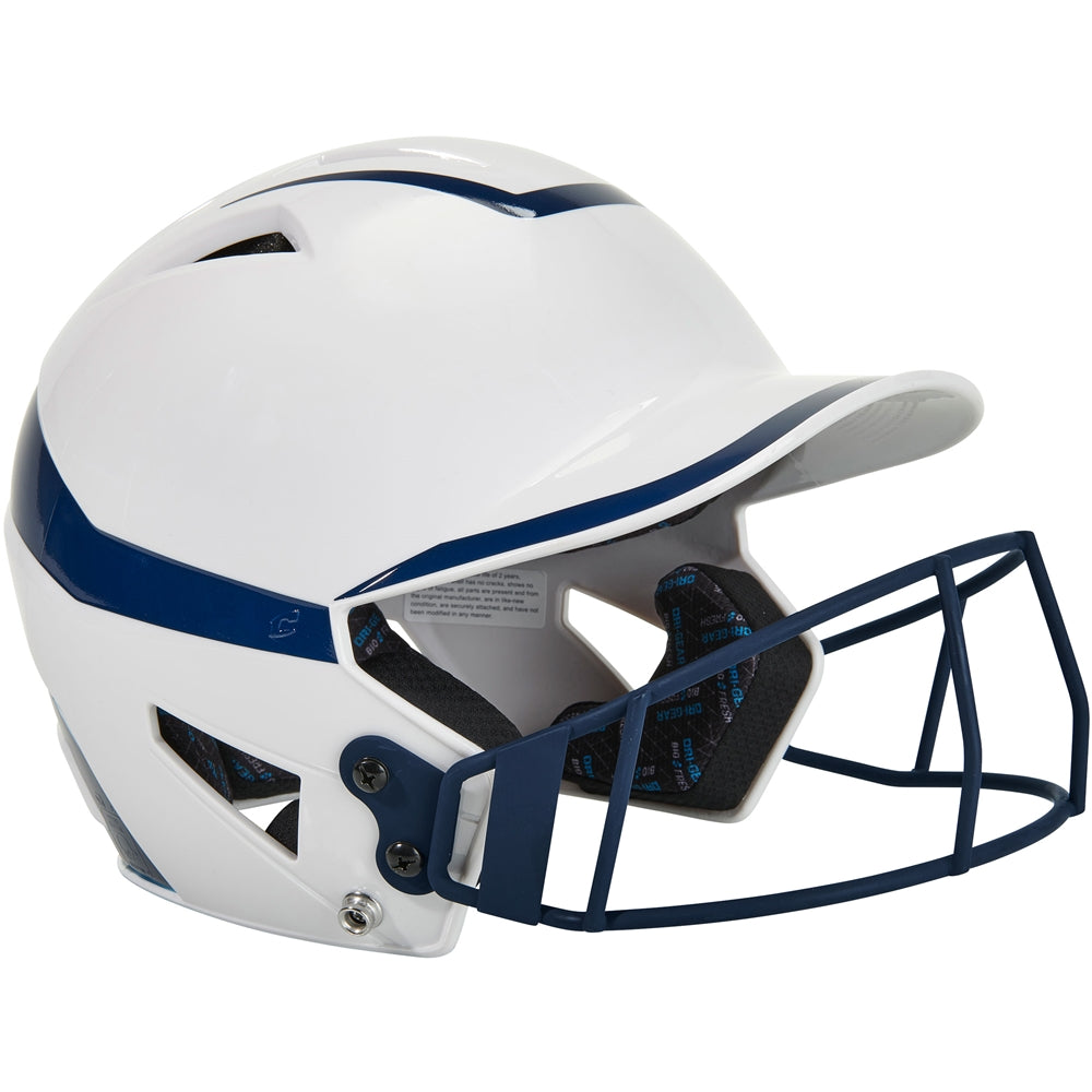WHITE, NAVY HX Rise Pro Batting Helmet w/Facemask