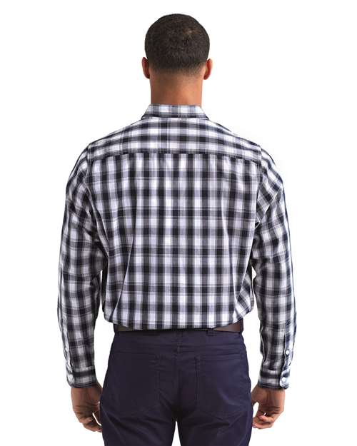 White/ Navy Men&#39;s Mulligan Check Cotton Shirt - RP250